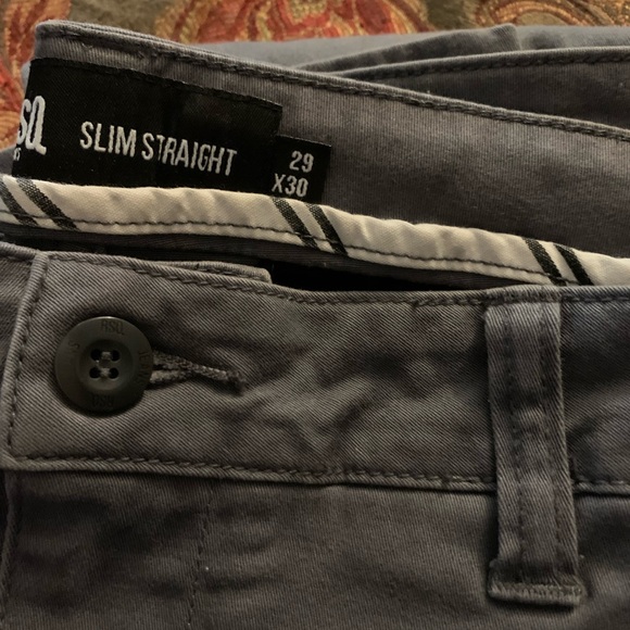 RSQ Slim Straight Chino Pants. Color: Gunmetal - Picture 3 of 4